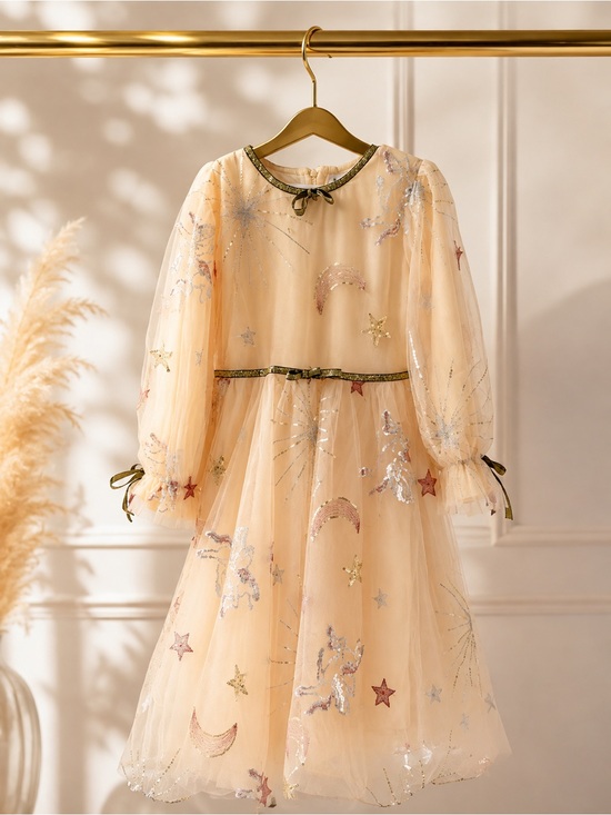Lola + The Boys Other - Lola + The Boys Golden Star Tulle Sequin Unicorn Party Dress, Size 12